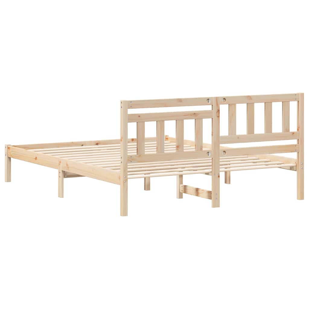 Cadre de lit avec tête de lit Marron 160 x 200 cm Pin massif - XIOS