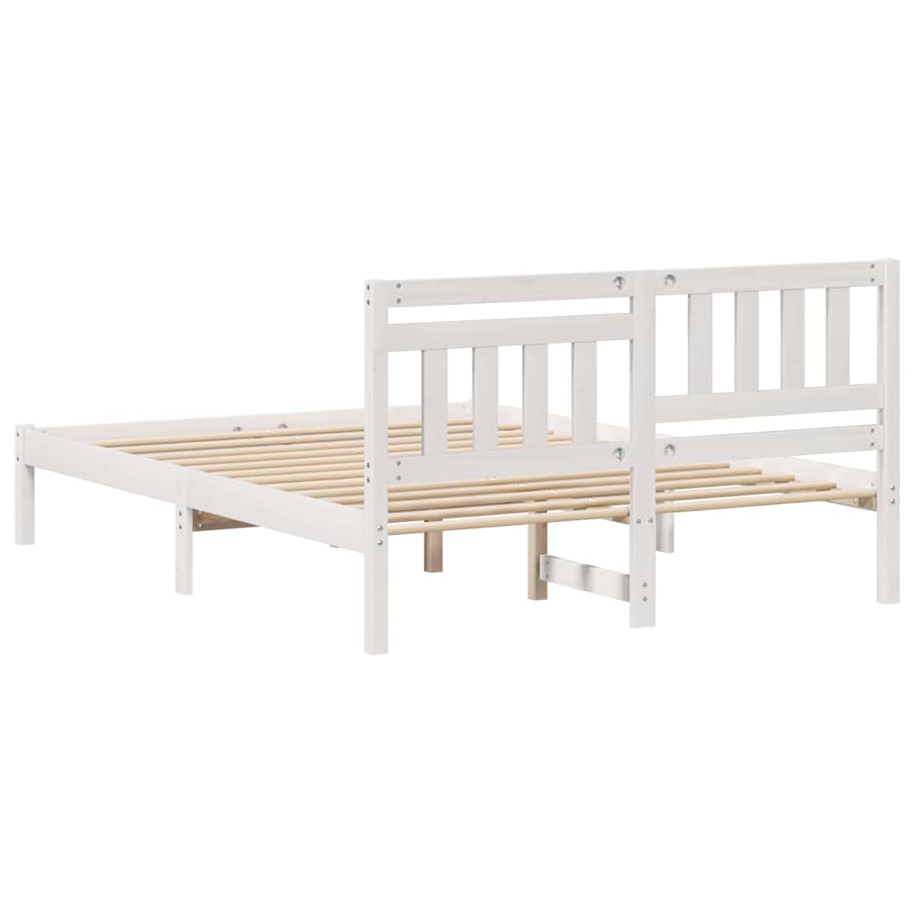 Cadre de lit avec tête de lit Blanc 135 x 190 cm Pin massif - XIOS