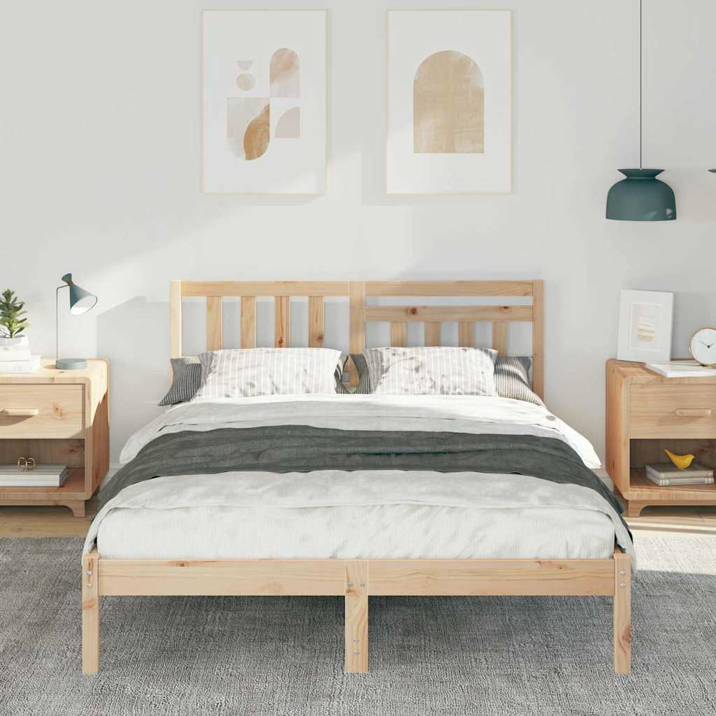 Cadre de lit avec tête de lit Marron 120 x 190 cm Pin massif - XIOS
