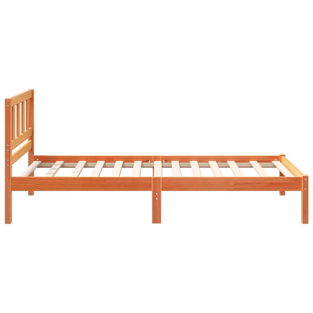 Cadre de lit avec tête de lit Brun cire 80 x 200 cm Pin massif - XIOS