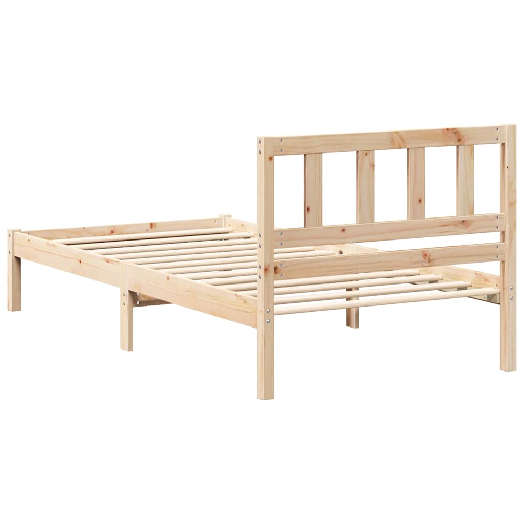 Cadre de lit avec tête de lit Marron 90 x 190 cm Pin massif - XIOS