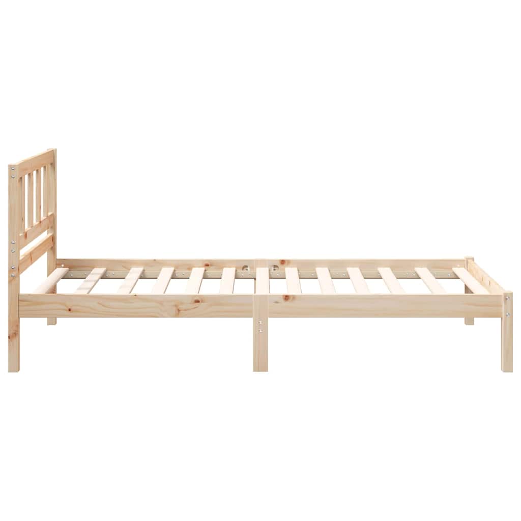 Cadre de lit avec tête de lit Marron 90 x 190 cm Pin massif - XIOS