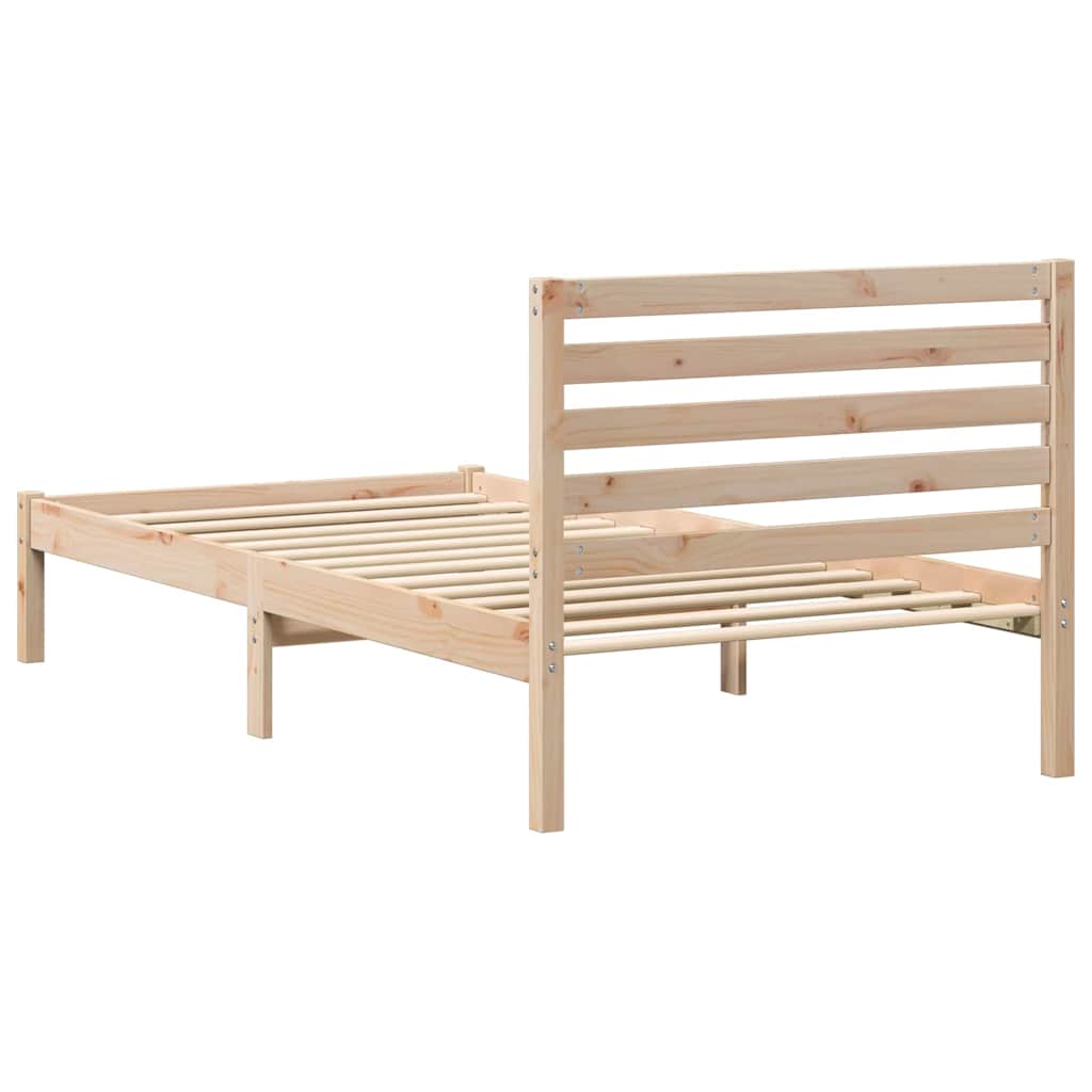 Cadre de lit avec tête de lit Marron 75 x 190 cm Pin massif - XIOS