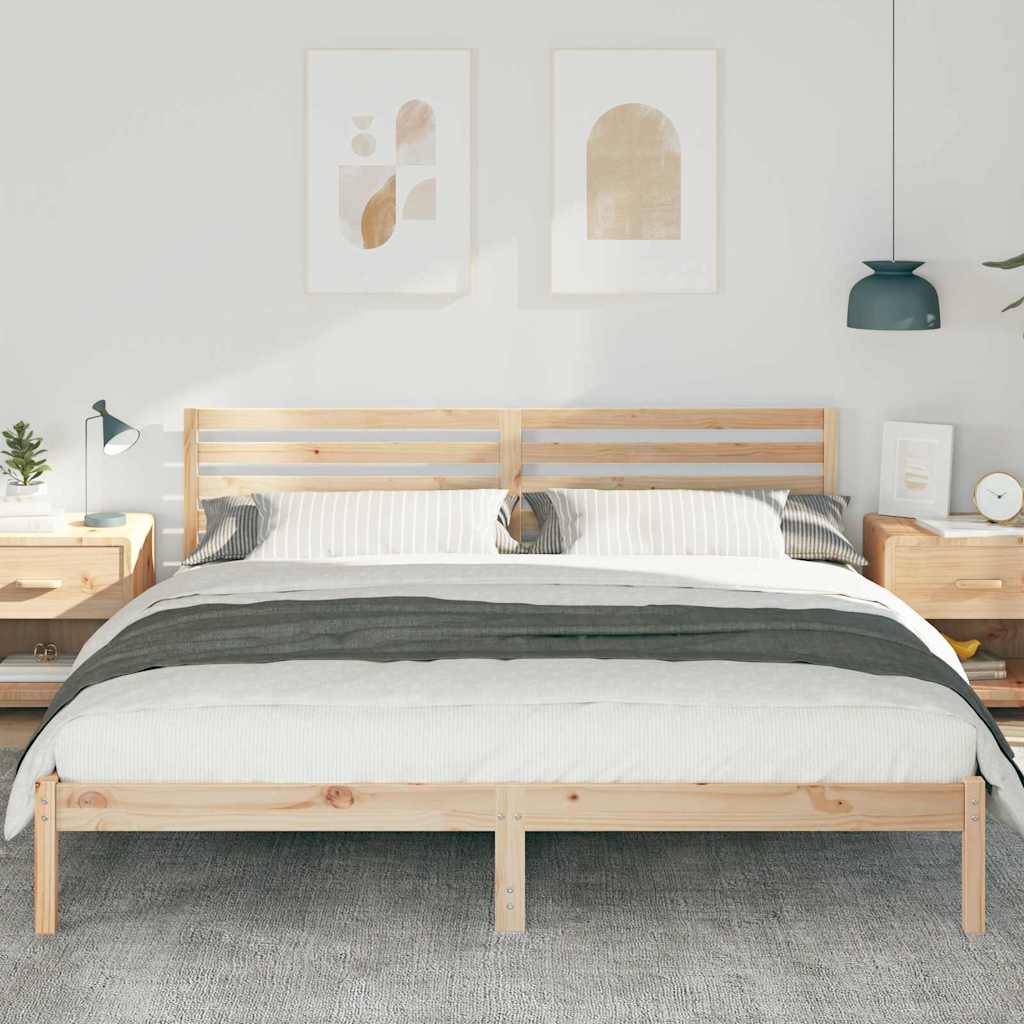 Cadre de lit Marron 180 x 200 cm Bois massif en pin - XIOS