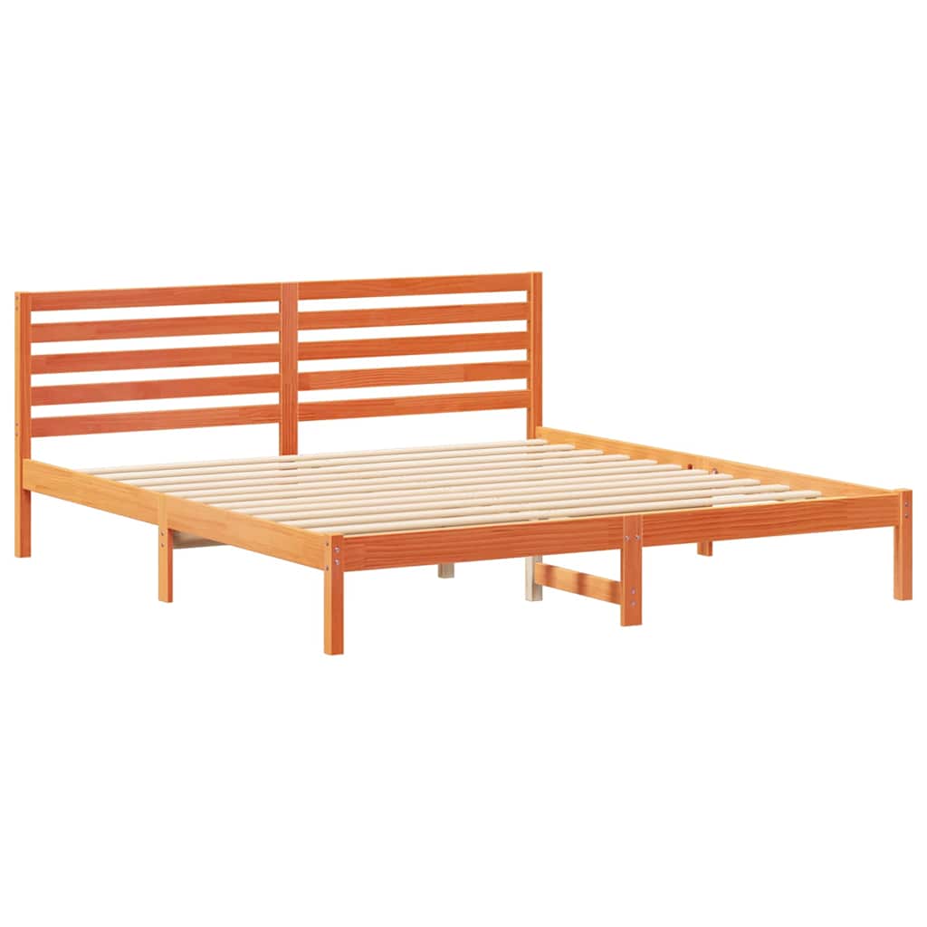 Cadre de lit Marron cire 180 x 200 cm Bois massif en pin - XIOS