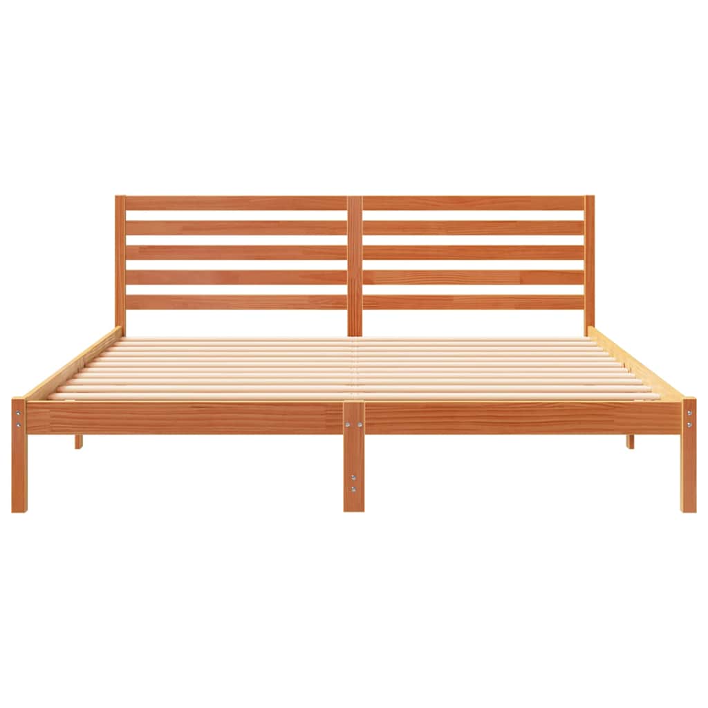 Cadre de lit Marron cire 180 x 200 cm Bois massif en pin - XIOS