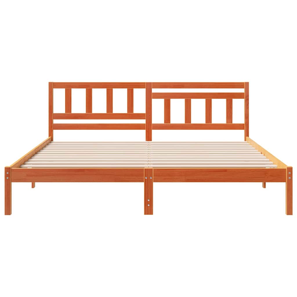 Cadre de lit Marron cire 160 x 200 cm Bois massif en pin - XIOS
