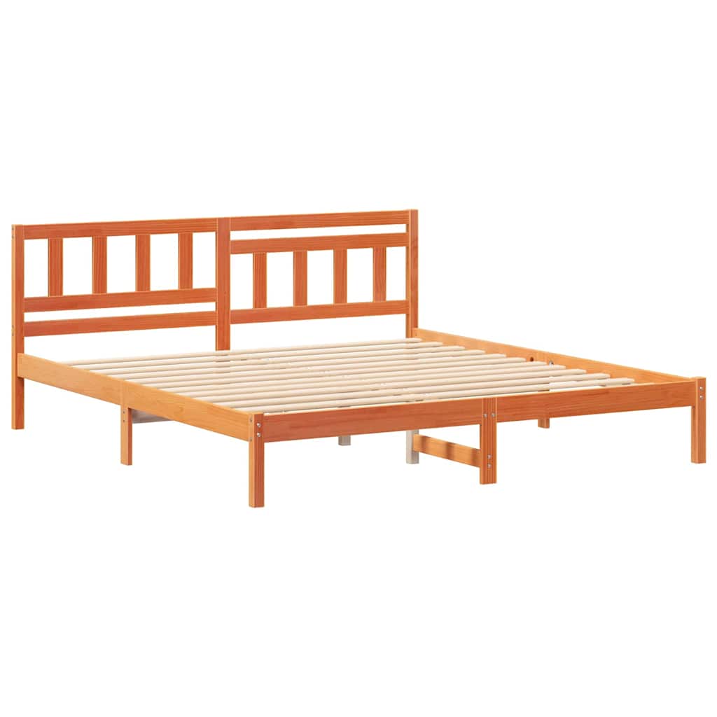 Cadre de lit Marron cire 150 x 200 cm Bois massif en pin - XIOS
