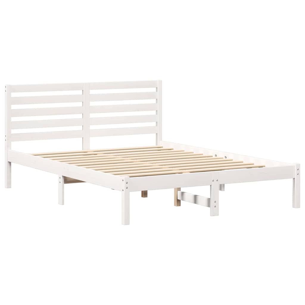Cadre de lit Blanc 120 x 190 cm Bois massif en pin - XIOS