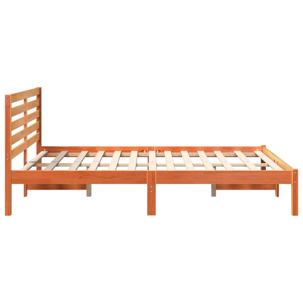Cadre de lit Marron cire 120 x 190 cm Bois massif en pin - XIOS