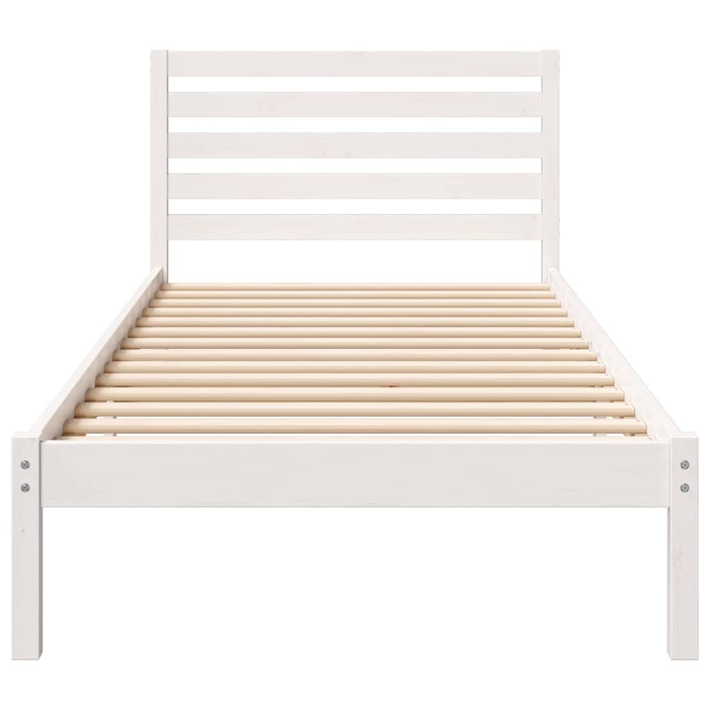 Cadre de lit Blanc 90 x 210 cm Bois massif en pin - XIOS