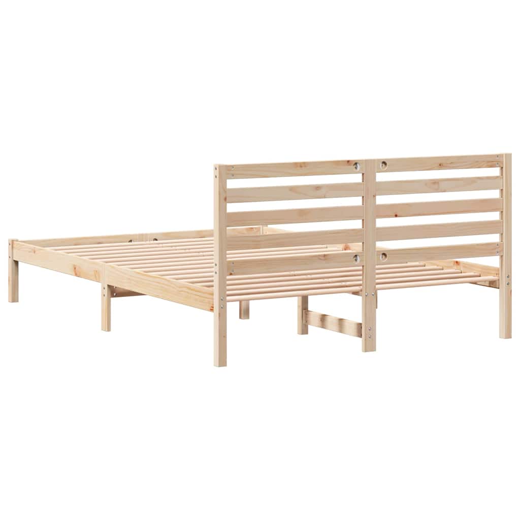 Cadre de lit Marron 140 x 210 cm Bois massif en pin - XIOS