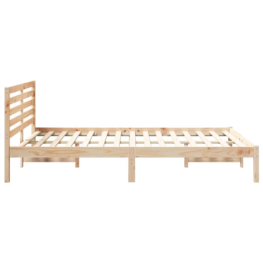 Cadre de lit Marron 140 x 210 cm Bois massif en pin - XIOS