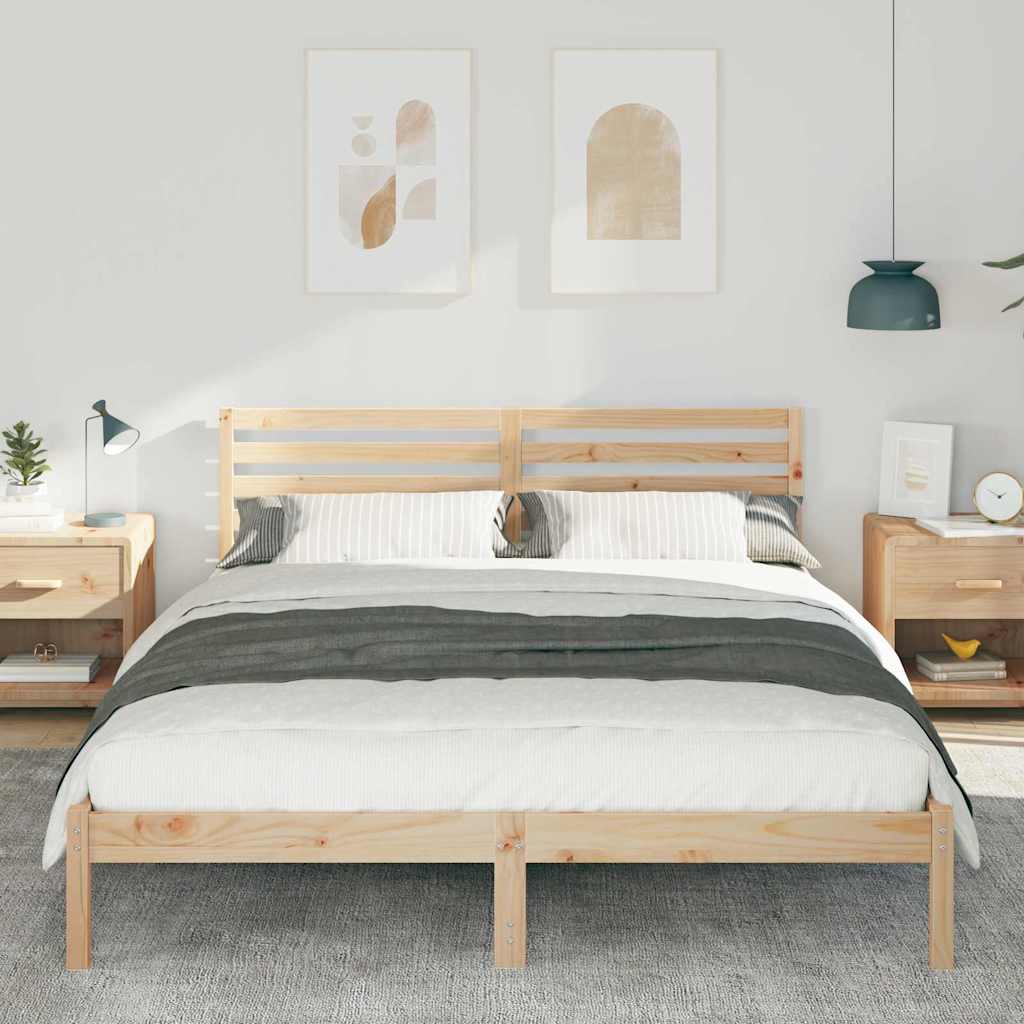 Cadre de lit Marron 160 x 210 cm Bois massif en pin - XIOS
