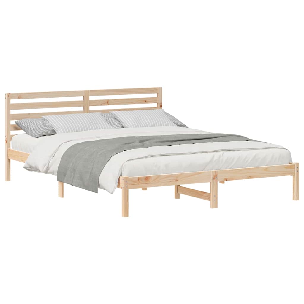 Cadre de lit Marron 160 x 210 cm Bois massif en pin - XIOS