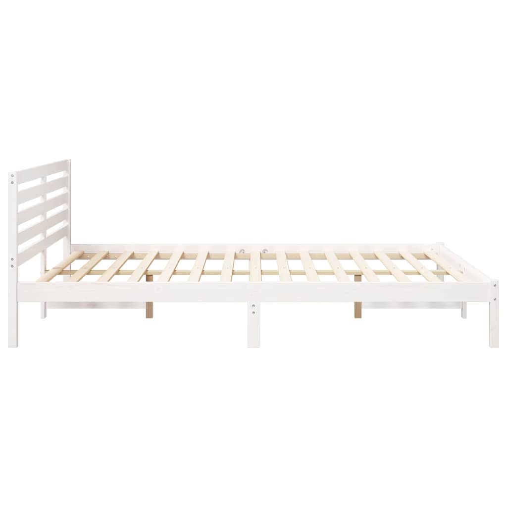 Cadre de lit Blanc 160 x 210 cm Bois massif en pin - XIOS