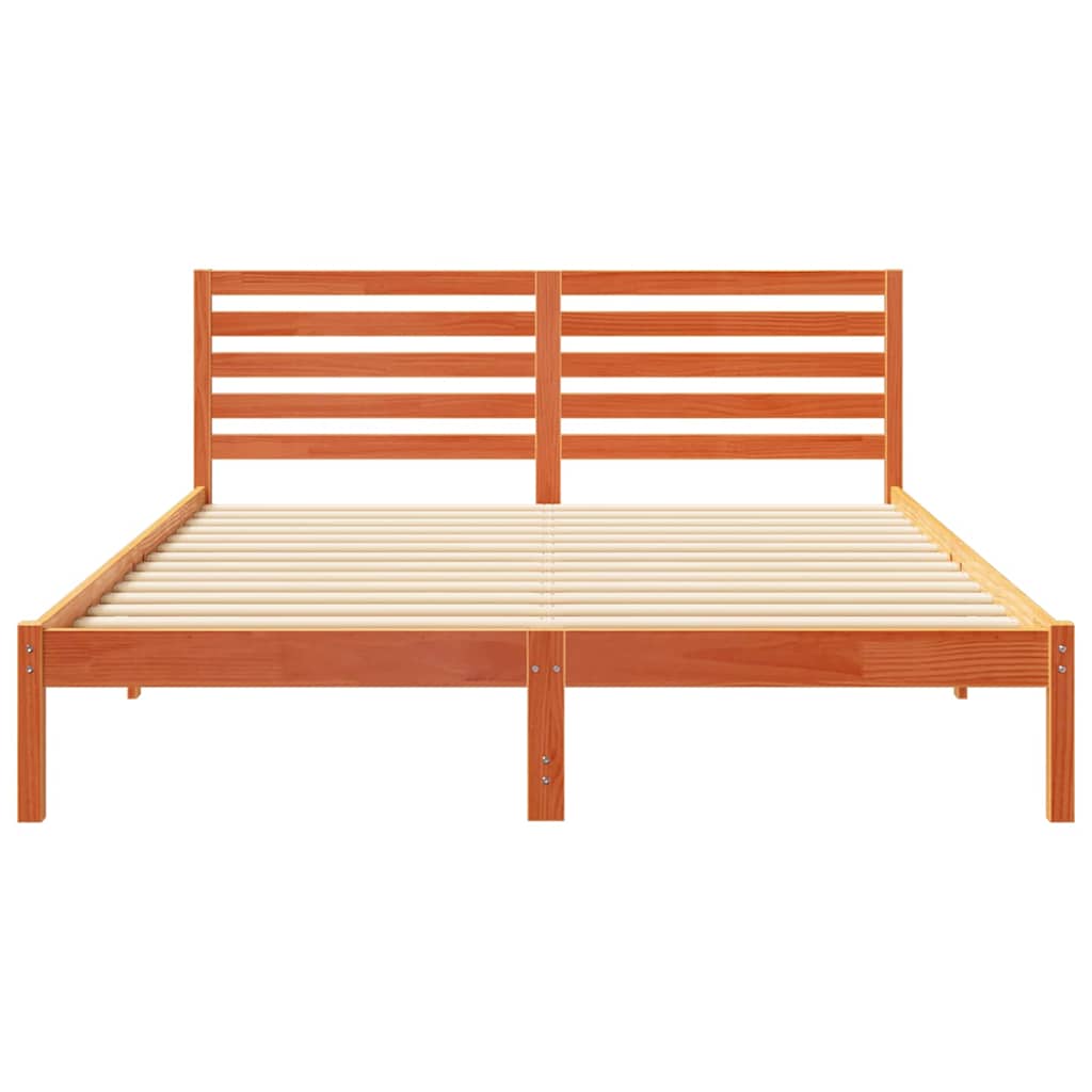 Cadre de lit Marron cire 160 x 210 cm Bois massif en pin - XIOS