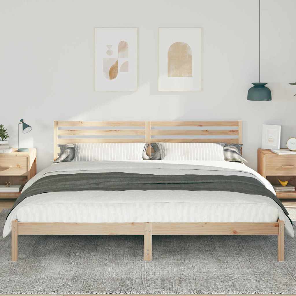Cadre de lit avec tête de lit Marron 200 x 210 cm Pin massif