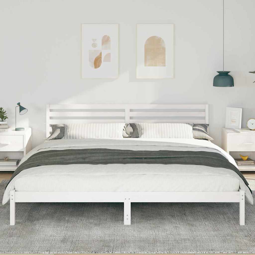 Cadre de lit Blanc 200 x 210 cm Bois massif en pin - XIOS