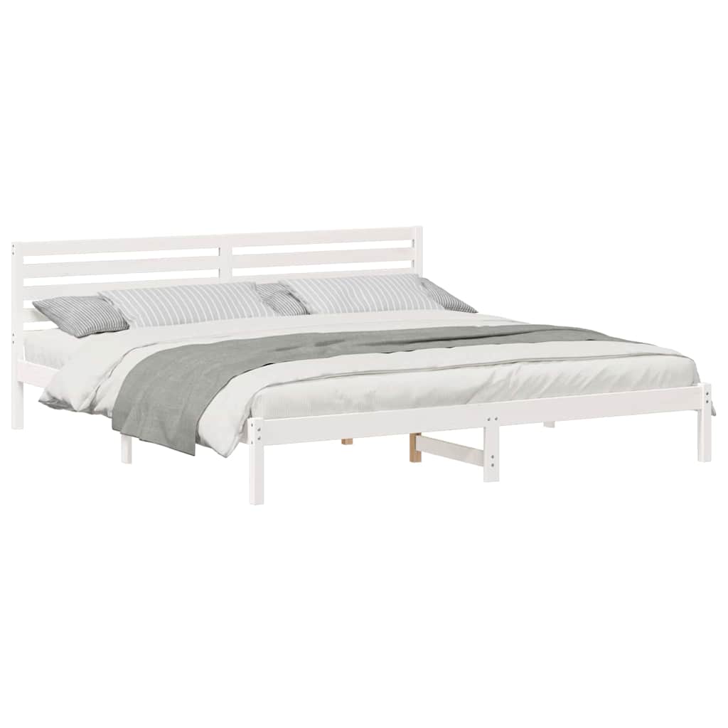 Cadre de lit Blanc 200 x 210 cm Bois massif en pin - XIOS