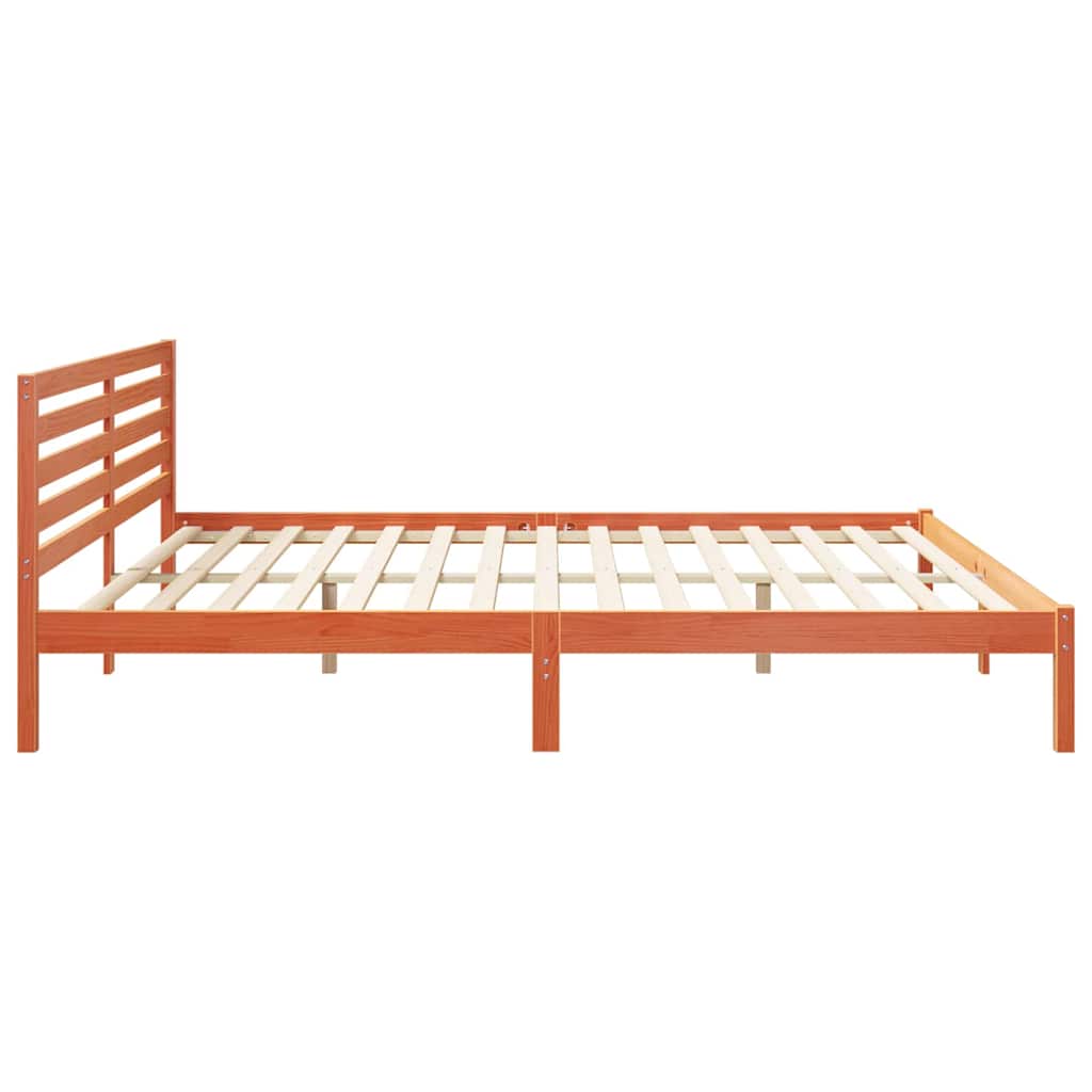 Cadre de lit Marron cire 200 x 210 cm Bois massif en pin - XIOS