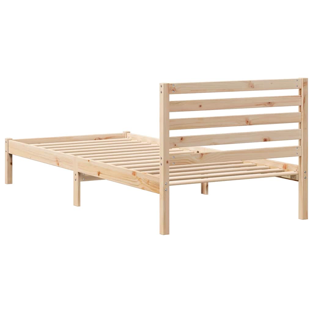 Cadre de lit Marron 90 x 220 cm Bois massif en pin - XIOS