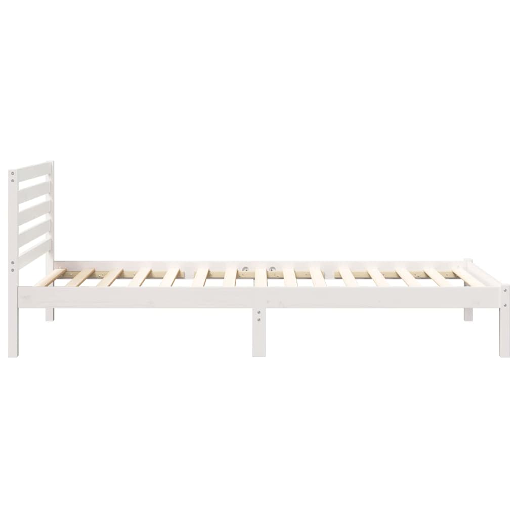 Cadre de lit avec tête de lit Blanc 100 x 220 cm Pin massif - XIOS