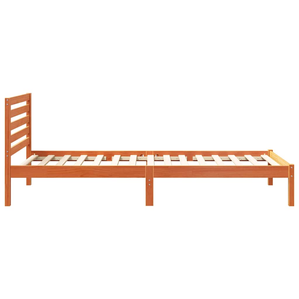 Cadre de lit avec tête de lit Brun cire 100 x 220 cm Pin massif - XIOS