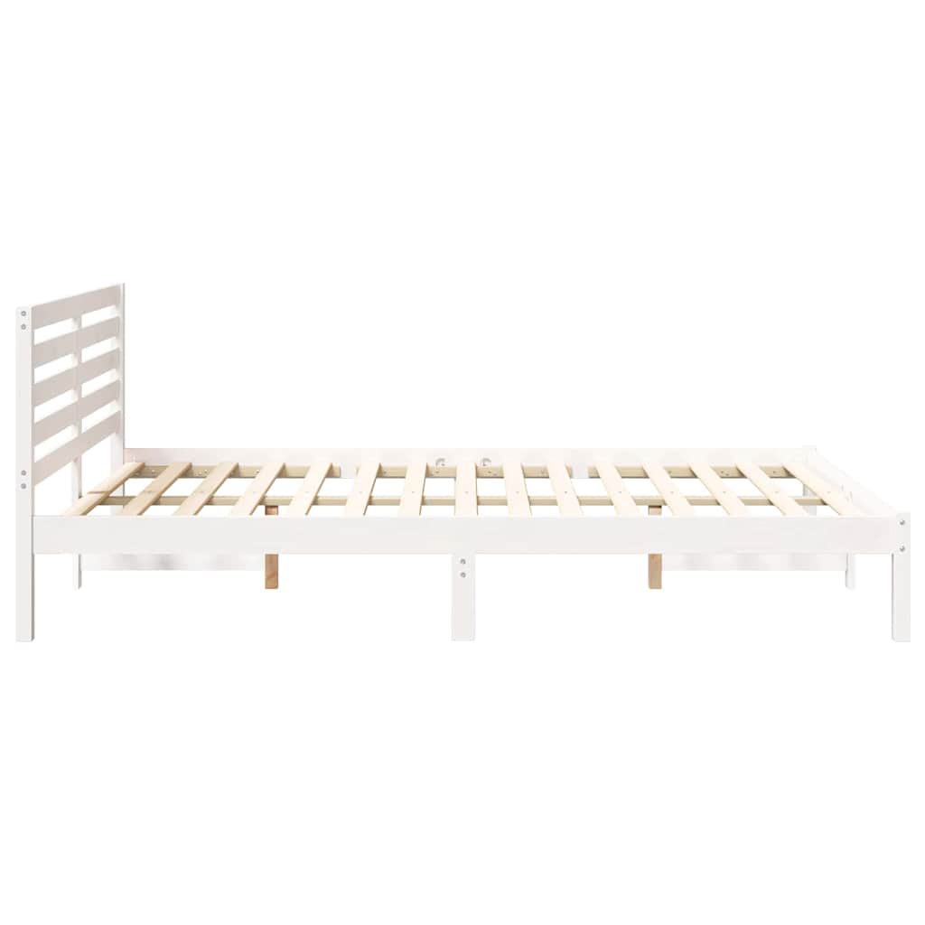 Cadre de lit Blanc 140 x 220 cm Bois massif en pin - XIOS