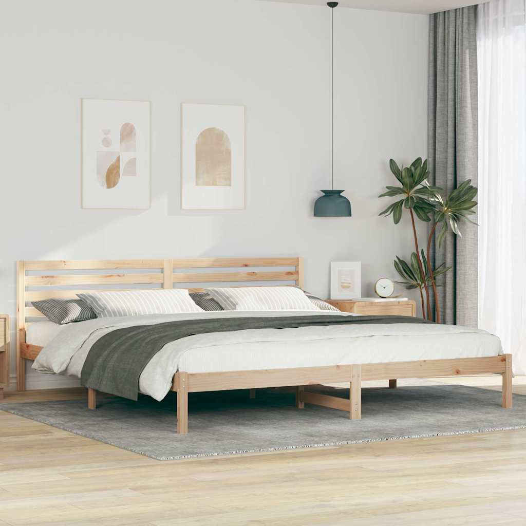 Cadre de lit avec tête de lit Marron 200 x 220 cm Pin massif
