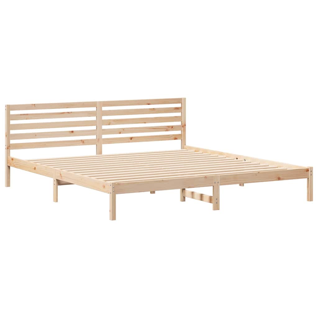 Cadre de lit avec tête de lit Marron 200 x 220 cm Pin massif