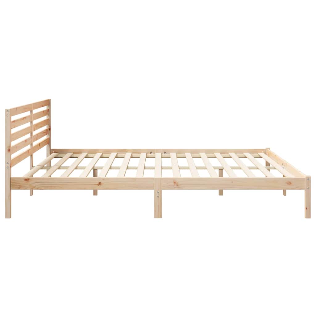 Cadre de lit avec tête de lit Marron 200 x 220 cm Pin massif