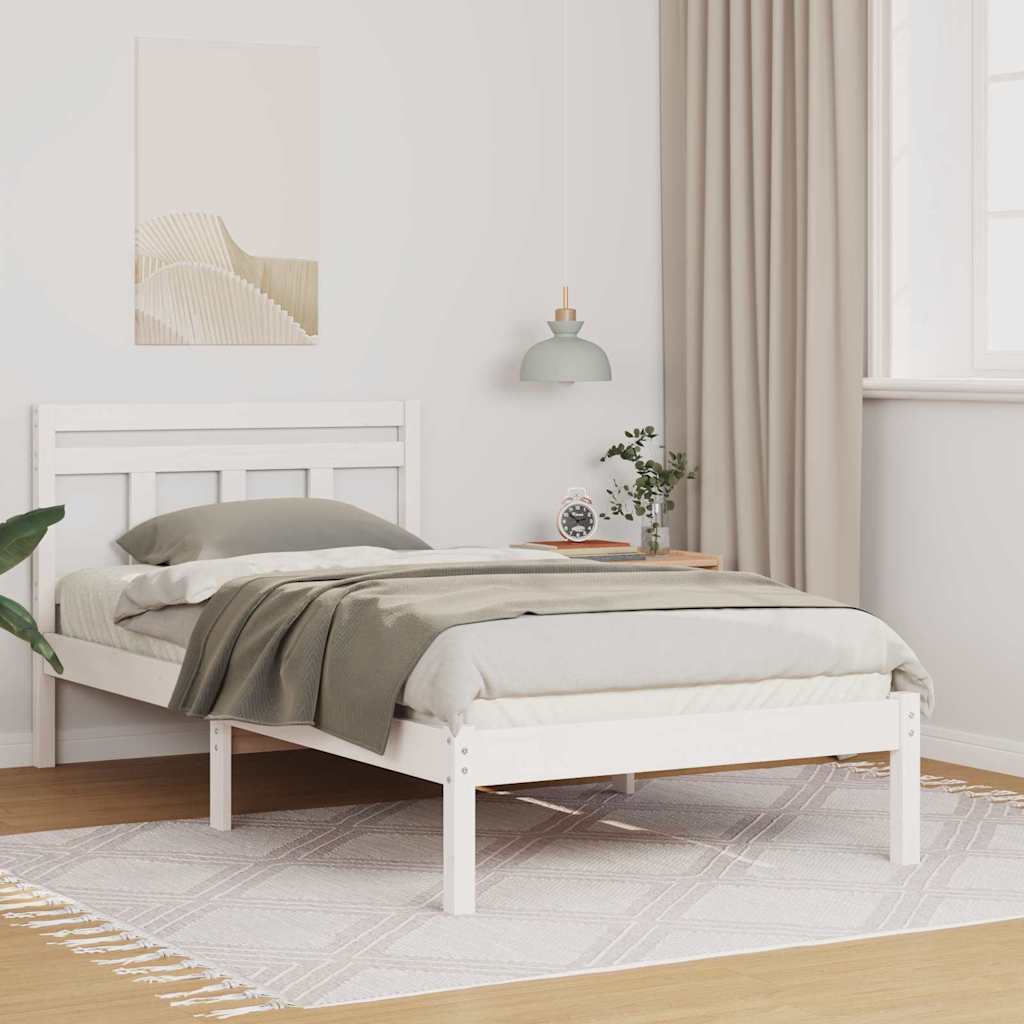 Cadre de lit Blanc 100 x 200 cm Pin massif - XIOS
