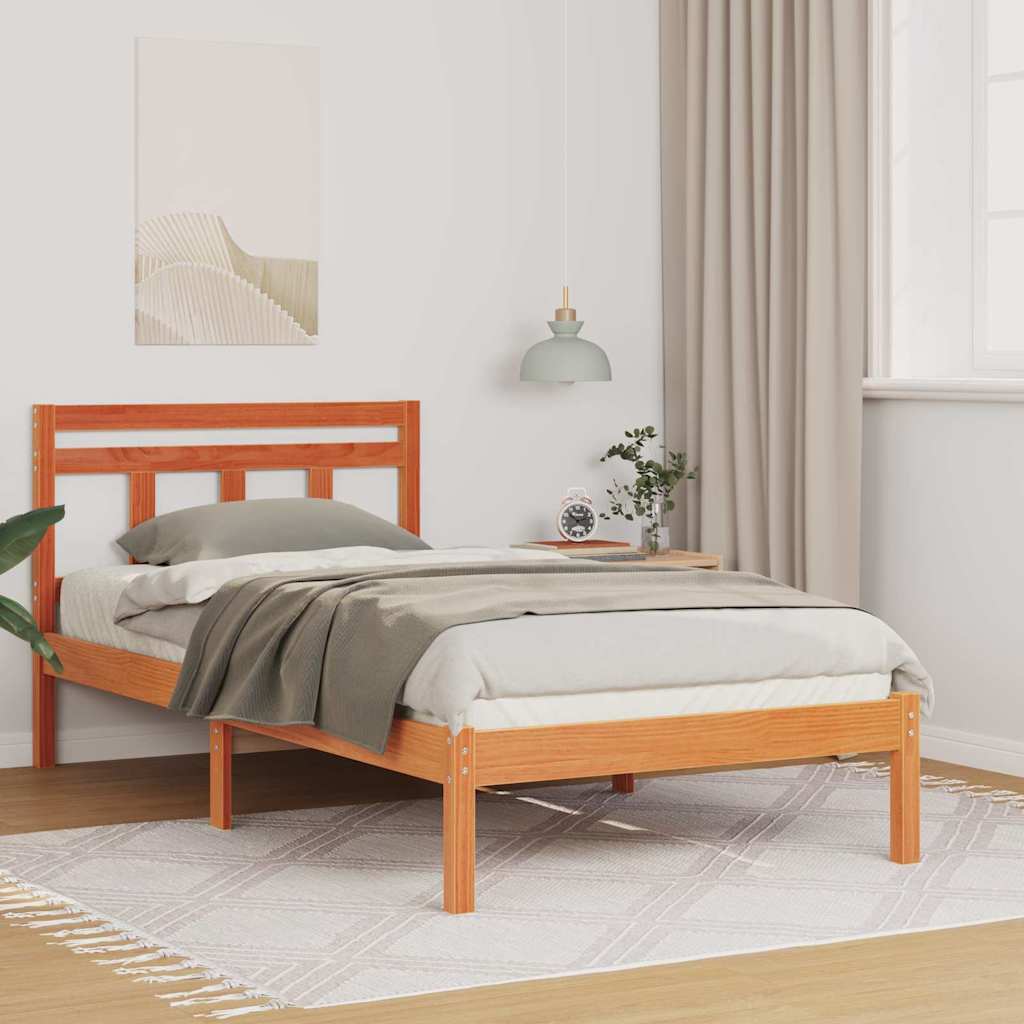 Cadre de lit Marron 100 x 200 cm Pin massif - XIOS