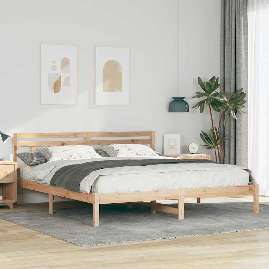 Cadre de lit Marron 200 x 200 cm Pin massif - XIOS