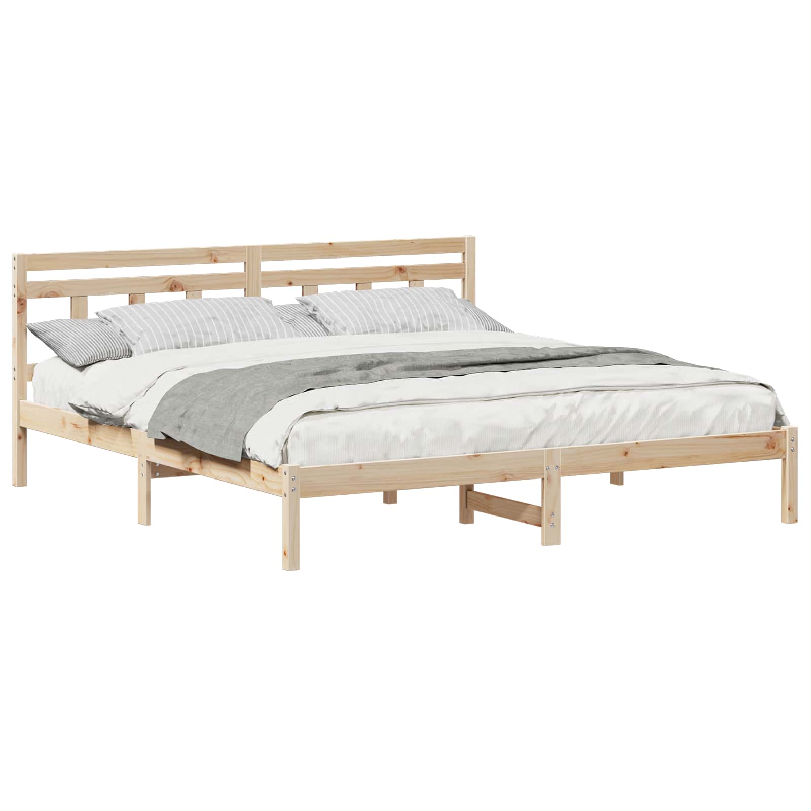 Cadre de lit Marron 200 x 200 cm Pin massif - XIOS