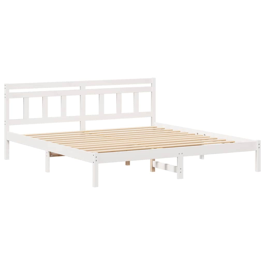 Cadre de lit Blanc 200 x 200 cm Pin massif - XIOS