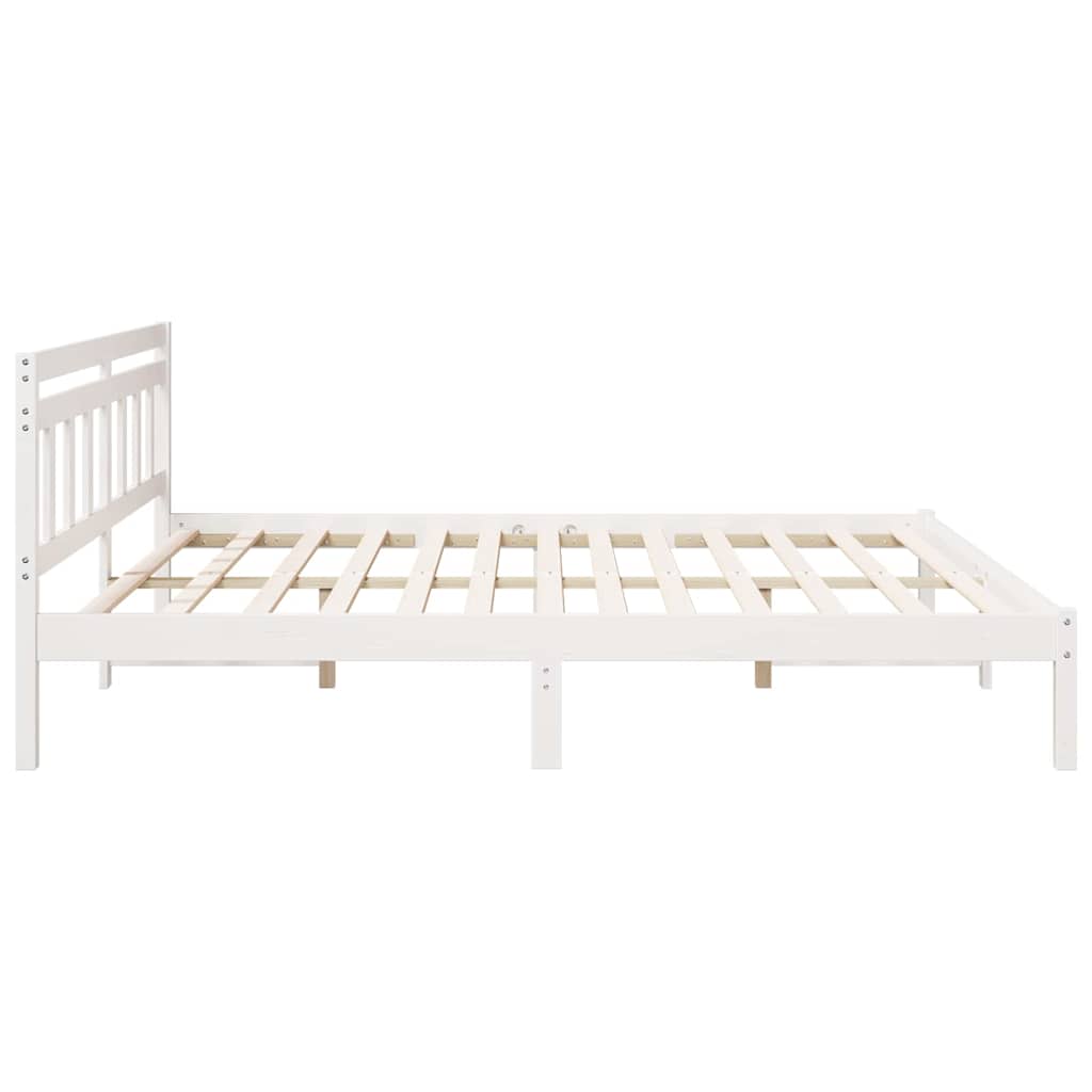 Cadre de lit Blanc 200 x 200 cm Pin massif - XIOS