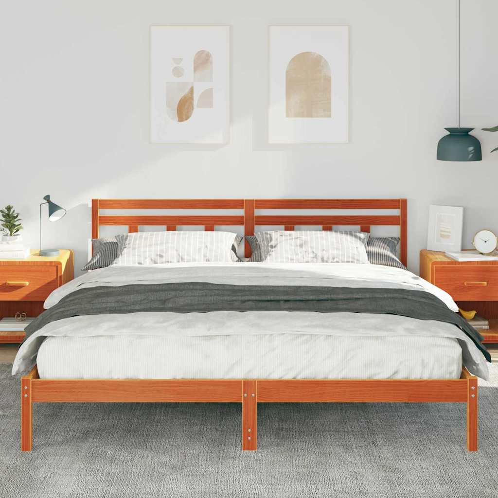 Cadre de lit Marron 200 x 200 cm Pin massif - XIOS