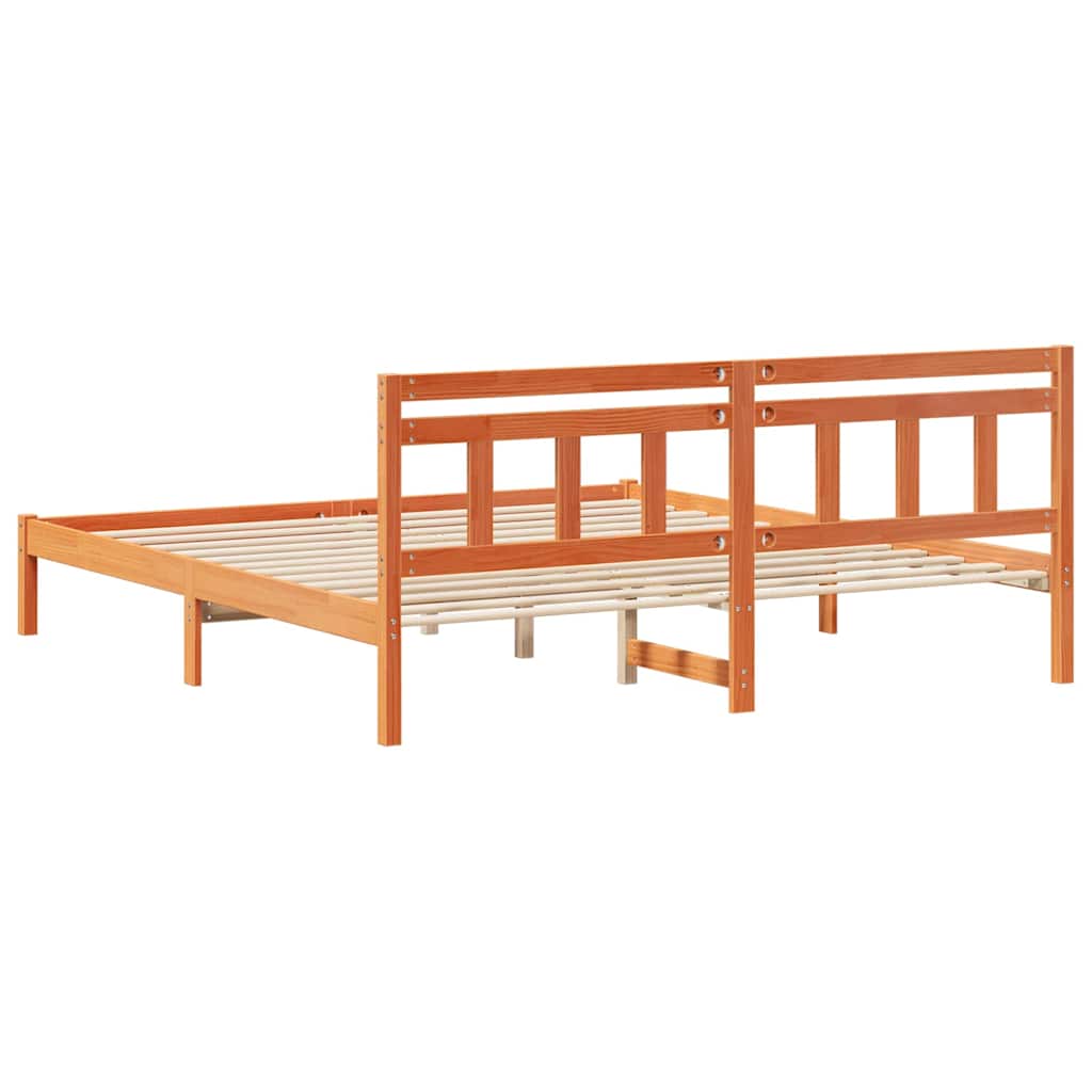 Cadre de lit Marron 200 x 200 cm Pin massif - XIOS