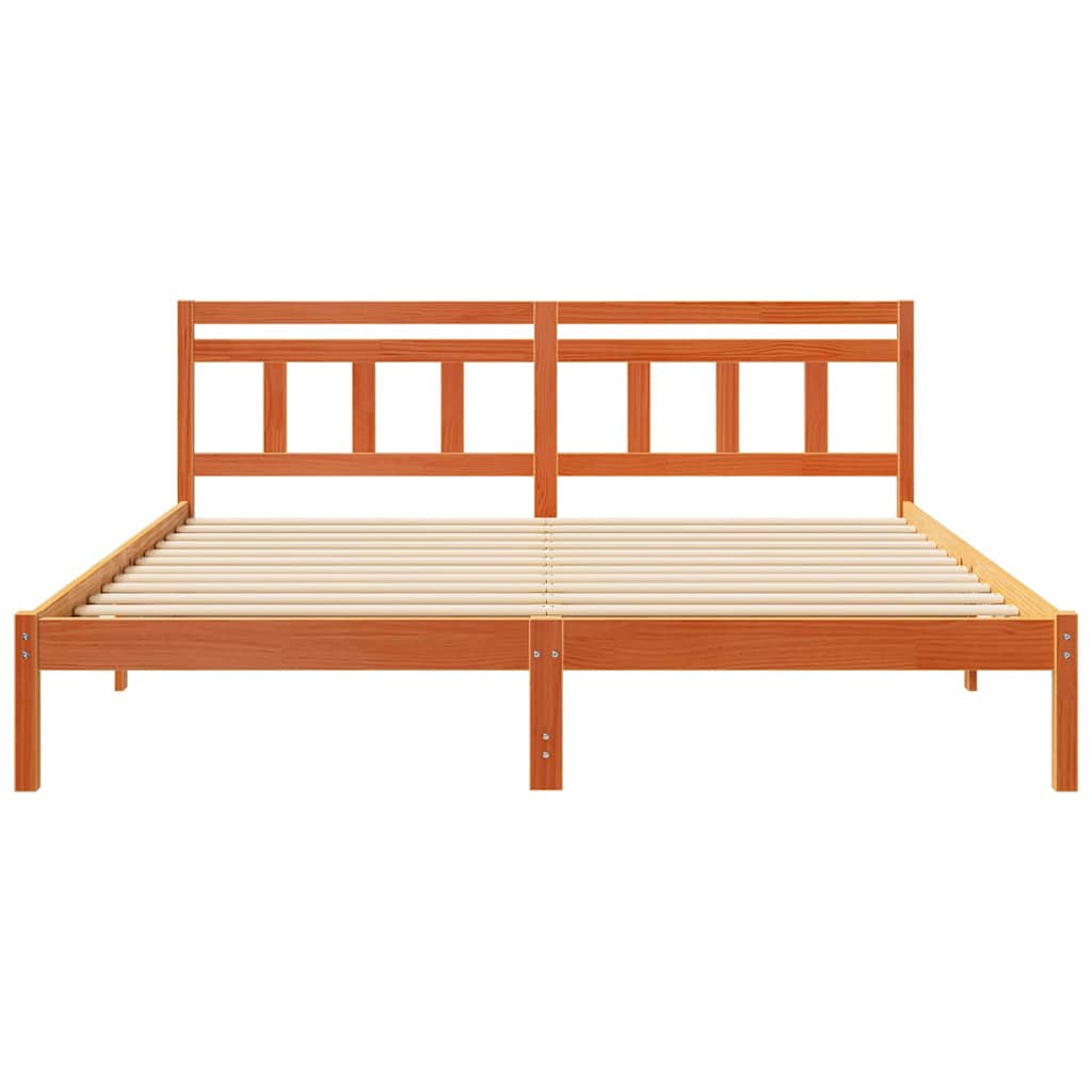 Cadre de lit Marron 200 x 200 cm Pin massif - XIOS