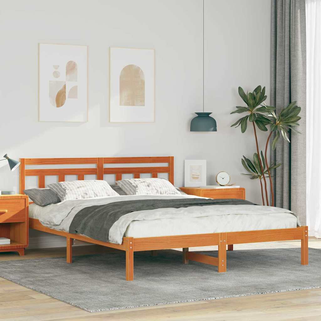 Cadre de lit Marron 160 x 200 cm Pin massif - XIOS