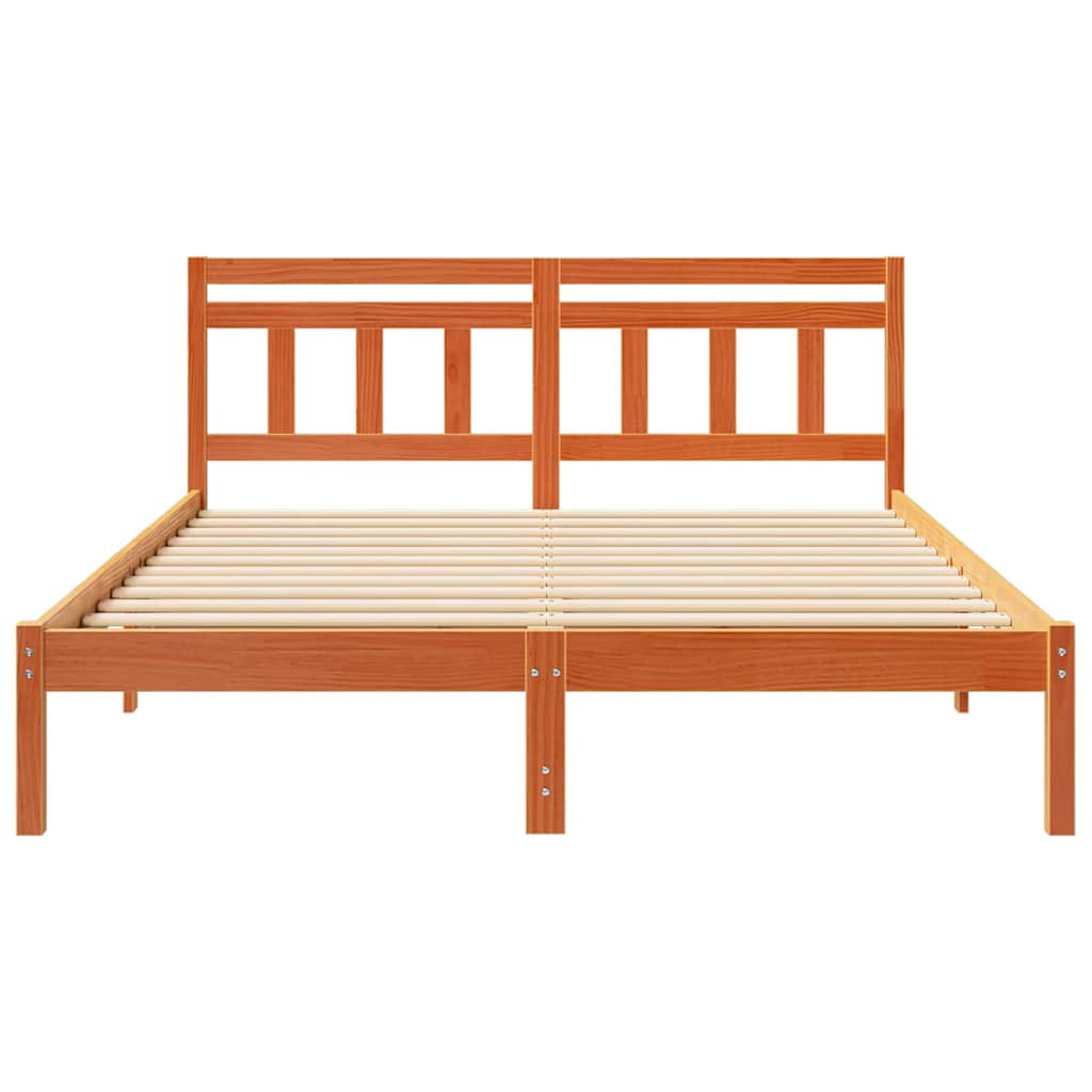 Cadre de lit avec tête de lit Marron Bois de pin - XIOS