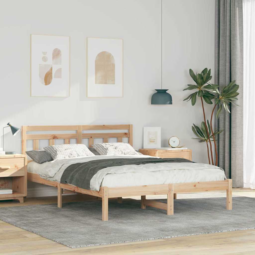 Cadre de lit Marron 140 x 190 cm Pin massif - XIOS