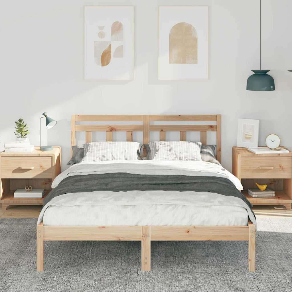 Cadre de lit Marron 140 x 190 cm Pin massif - XIOS