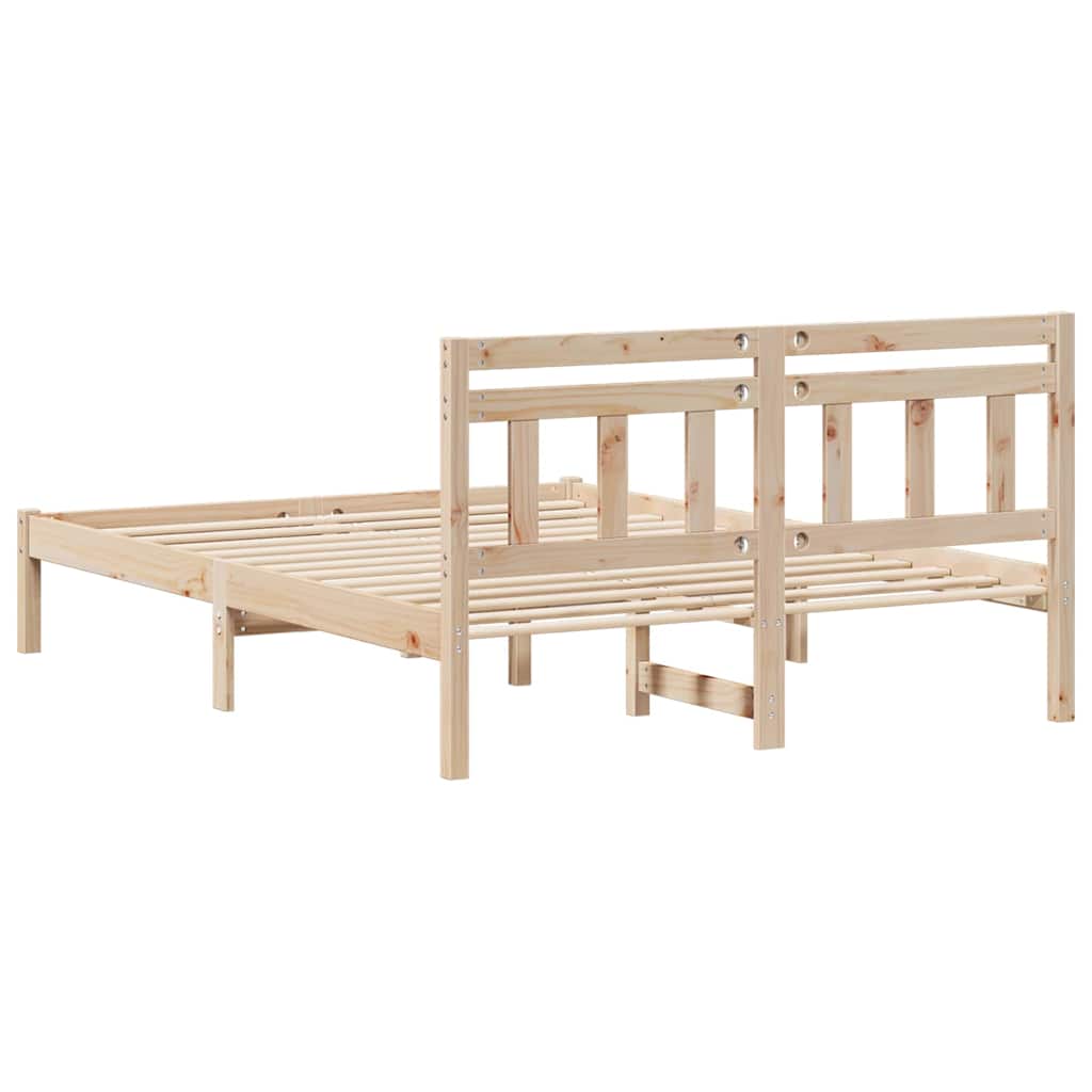 Cadre de lit Marron 135 x 190 cm Pin massif - XIOS
