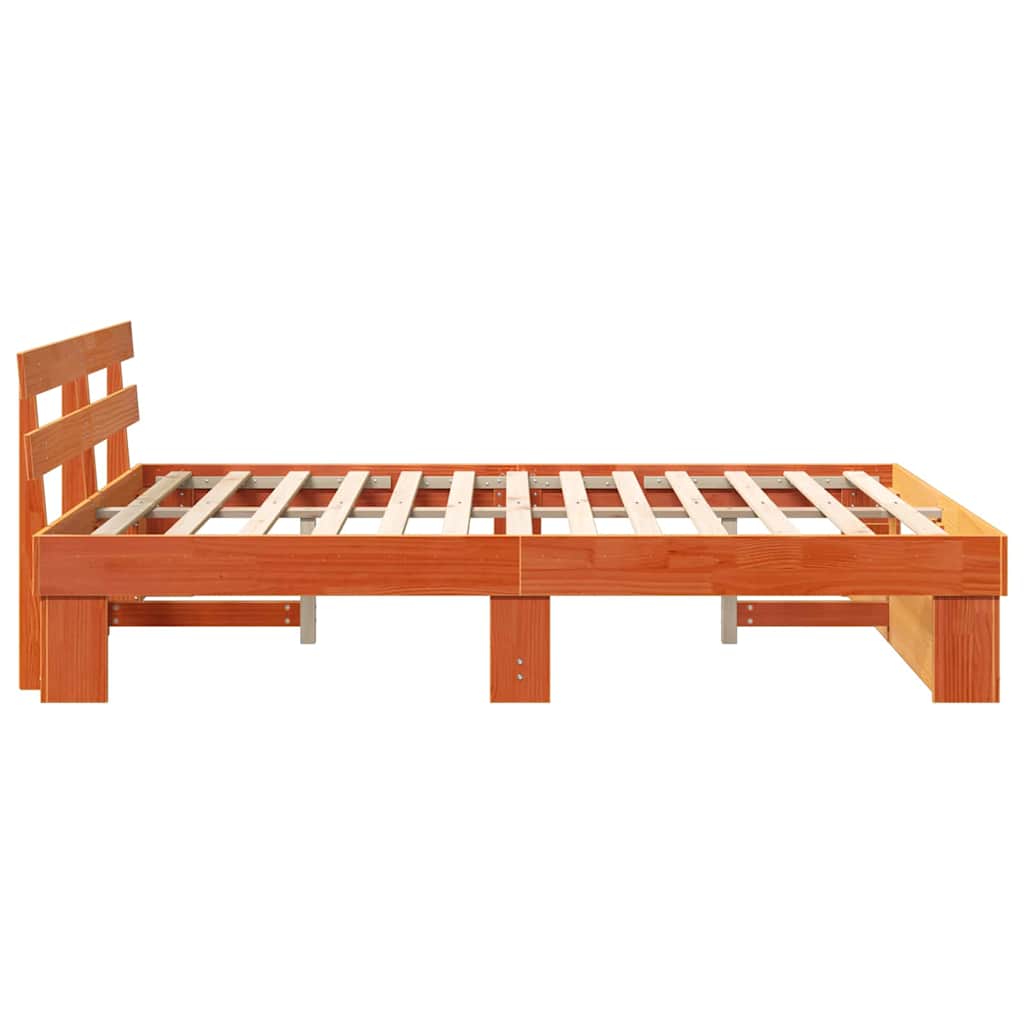 Cadre de lit Marron cire 150 x 200 cm Bois massif en pin - XIOS