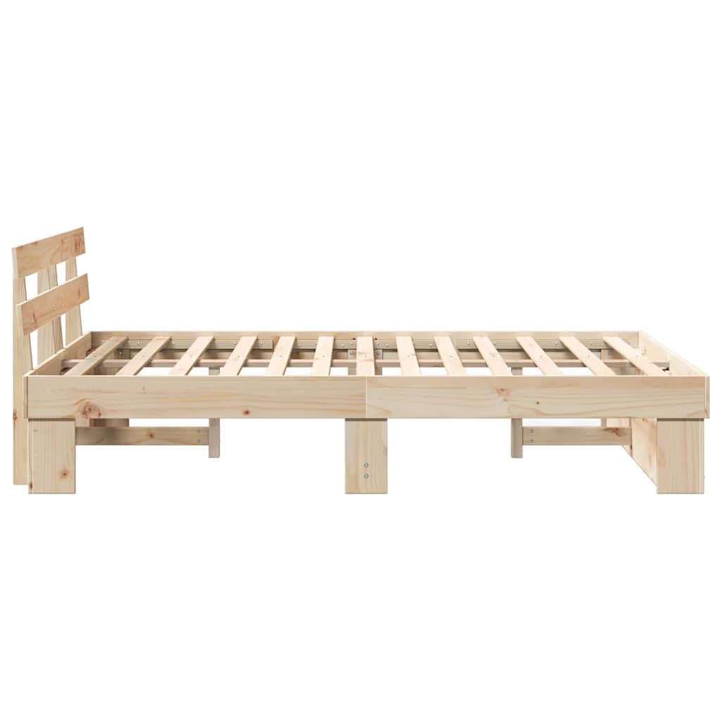 Cadre de lit Marron 135 x 190 cm Bois massif en pin - XIOS