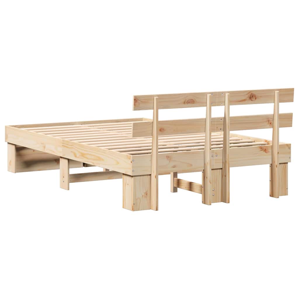 Cadre de lit Marron 120 x 190 cm Bois massif en pin - XIOS