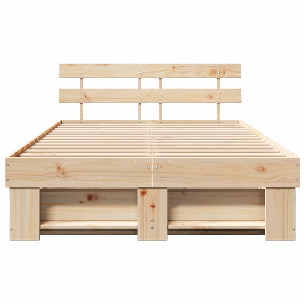 Cadre de lit Marron 120 x 190 cm Bois massif en pin - XIOS